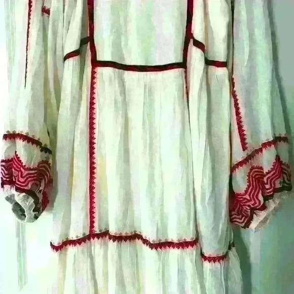 NWOT. Free People Women's Sweet Escape Midi Dress. Med., Cream with acce… - Picture 8 of 12